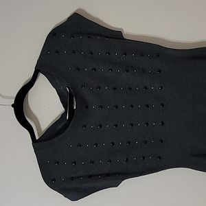 Max Studio short sleeve embellished sweater dress